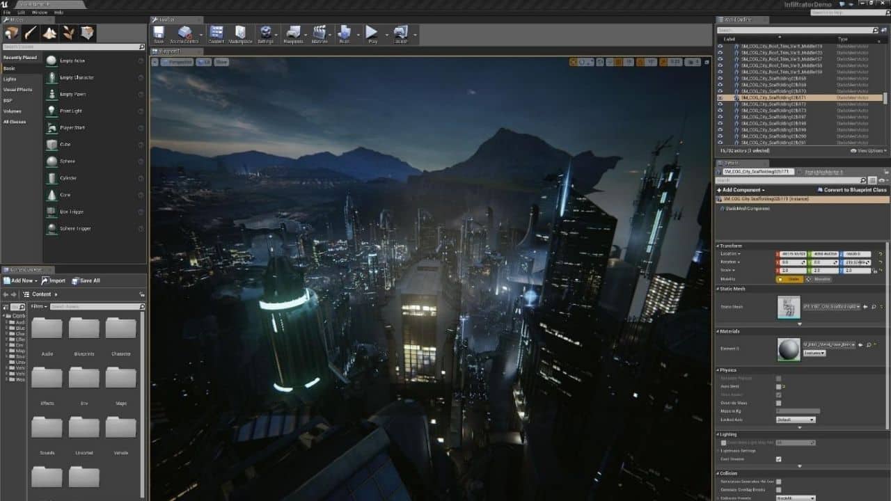 unreal engine arayüzü